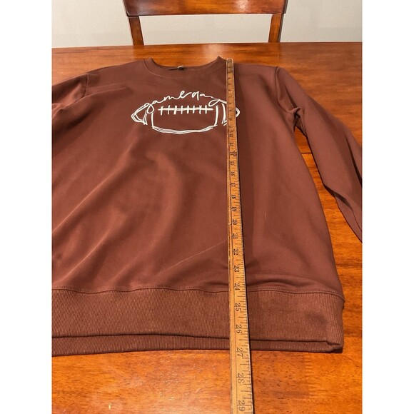 Game Day Sweatshirt Large Crewneck Womens Brown L Football Tailgate - Picture 5 of 8